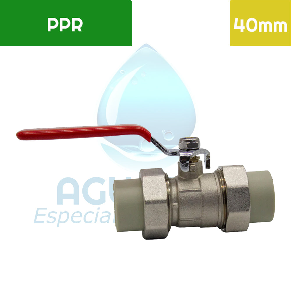 Llave de Bola PPR Latón 40 mm con Unión Americana
