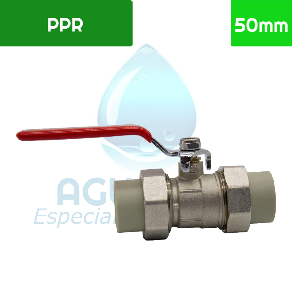 Llave de Bola PPR Latón 50 mm con Unión Americana
