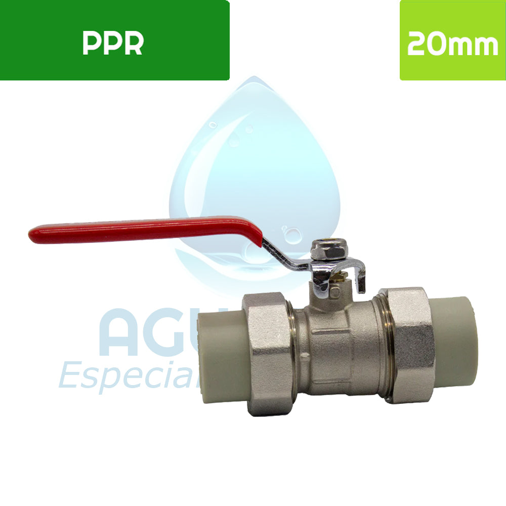 Llave de Bola PPR Latón 20 mm con Unión Americana