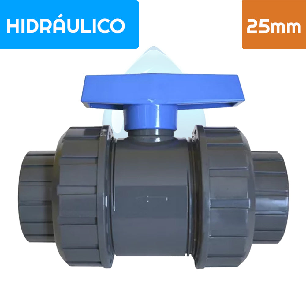 Válvula Bola PVC Doble Unión Americana 25 mm